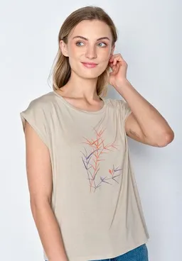 GreenBomb GREENBOMB Nature  Bird Reed Timid - Lässiges Shirt aus LENZING TENCEL Mix / hochwertiger Print / Fair & Vegan – Produktbild 1 von 1