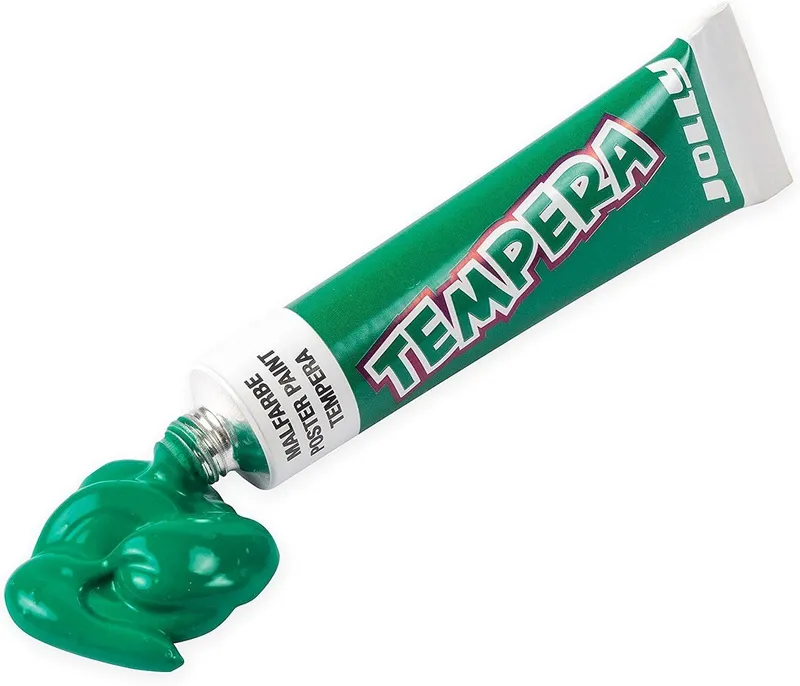 Jolly Jolly Temperafarbe Tempera Farben, 12 verdünnbare Flüssigfarben (12x7,5ml), in komfortabler Metallbox, Blau|braun|bunt|gelb|grün|rot|schwarz, – Produktbild 4 von 5
