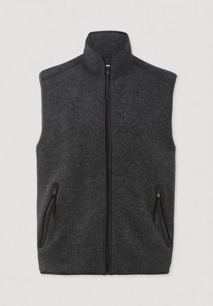 hessnatur hessnatur Wollfleece Weste Regular aus reiner Bio-Merinowolle, Anthrazit, – Produktbild 4 von 4