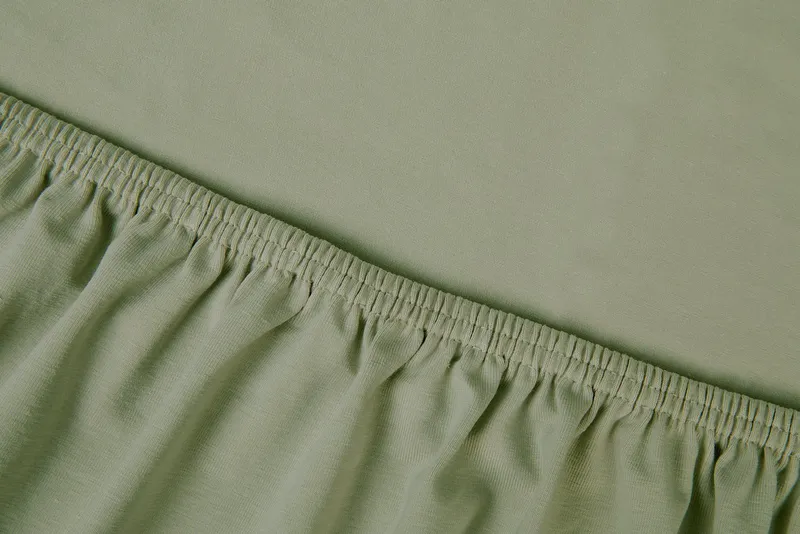 Kayori Kayori Spannbettlaken Edo, Mako-Satin, Gummizug: rundum, (1 Stück), Bio-Baumwolle, Grün, – Produktbild 1 von 1