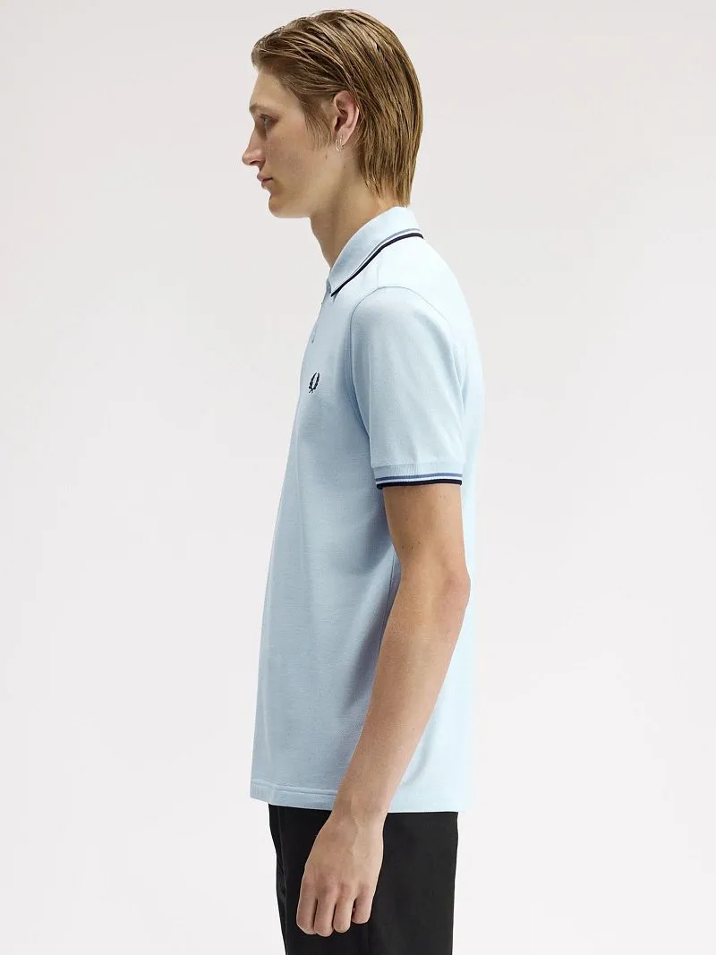 Fred Perry Fred Perry Polo Twin Tipped M3600 Blau 96A - Größe XL, Hellblau, – Produktbild 2 von 5