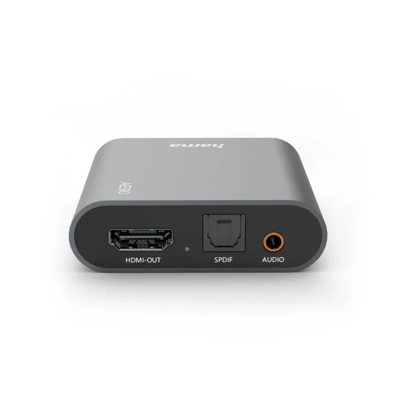 Hama Hama HDMI-Audio-Extractor "AE90", HDMI™ zu Audio, Toslink, 3,5-mm-Klinke, Silber, – Produktbild 3 von 3