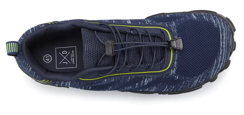 John Devin John Devin Freizeitschuh, Halbschuh, Turnschuh, Barfußschuh Sneaker mit elastischen Bändern für schnelles Reinschlüpfen, Unisex VEGAN, Blau|gelb, – Produktbild 3 von 5