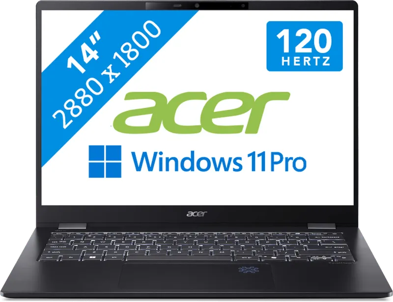 Acer Acer TravelMate P6 14 AI TMP614-54-TCO-70QD QWERTY, Schwarz, – Produktbild 1 von 1
