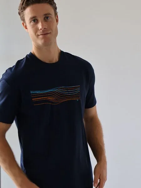 Kultgut Kultgut Artdesign Biofair- Klassik T-Shirt / Still Sundown, Navy, – Produktbild 7 von 8