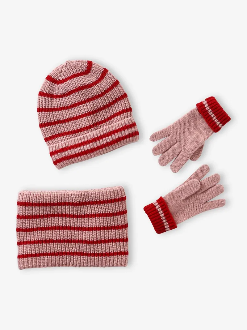 Vertbaudet Set aus Mütze, Blush, – Produktbild 3 von 4