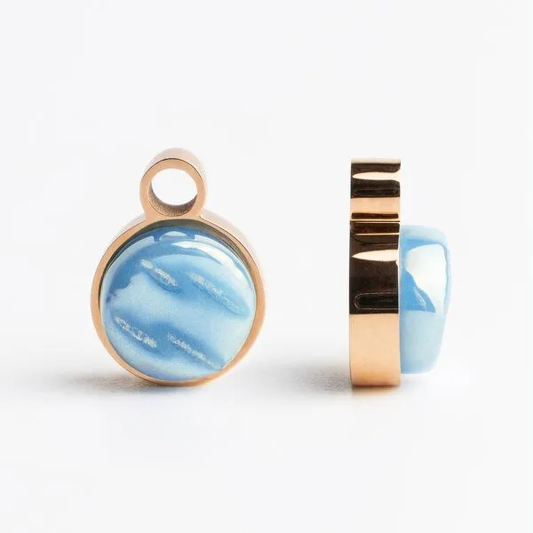 ALEXASCHA ALEXASCHA Anhänger für Ohrringe | Mix & Match Charms | Roségold, Azurblau, – Produktbild 1 von 4
