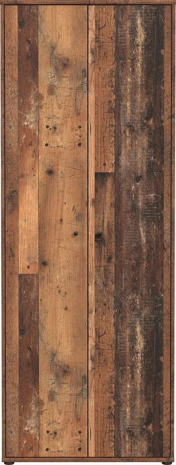 FORTE Schuhschrank Tempra, Mehrzweckschrank, 2 Türen, Einlegeböden, Höhe 197,5 cm Breite 73,7 cm, Braun, – Produktbild 3 von 5