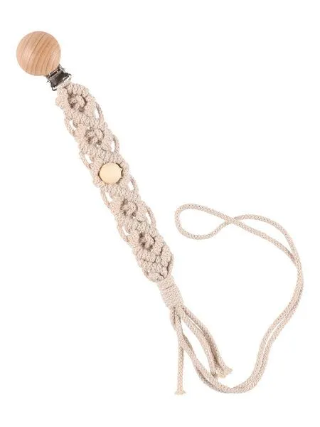Manufactura Manufactura Makramee Schnullerkette, Beige, – Produktbild 1 von 1