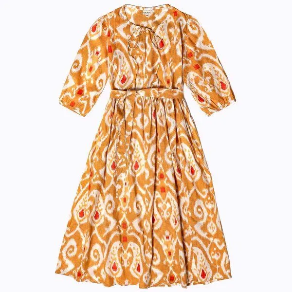 KIKOONI KIKOONI Baumwollkleid Muse Dress, Ochre paisley, – Produktbild 2 von 3
