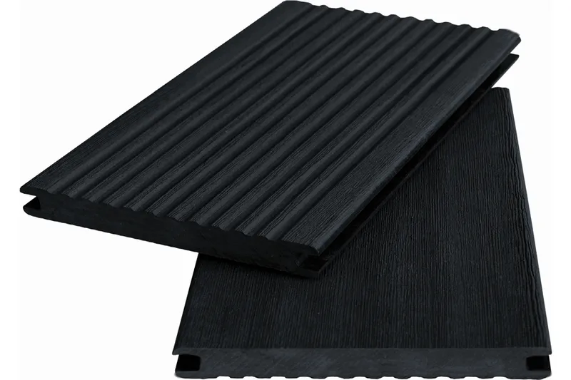 woodstore24 WPC Massivdiele WoodoKosXXL 20 x 200 mm, 4 m lang, anthrazit geriffelt / glatt, beidseitig begehbar – Produktbild 1 von 1