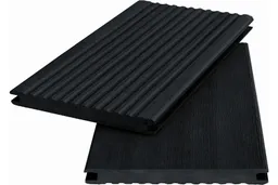 woodstore24 WPC Massivdiele WoodoKosXXL 20 x 200 mm, 4 m lang, anthrazit geriffelt / glatt, beidseitig begehbar – Produktbild 1 von 1