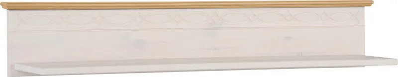 OTTO home Wandregal Indra Regal mit einer dekorativen Fräsung, 120cm breit, aus massiver Kiefer, 120 cm breit, Weiß, – Produktbild 3 von 5