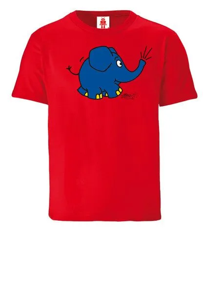 LOGOSH!RT LOGOSH!RT - Die Sendung mit der Maus - Elefant - Törö - Bio T-Shirt Print, Rot, – Produktbild 2 von 4