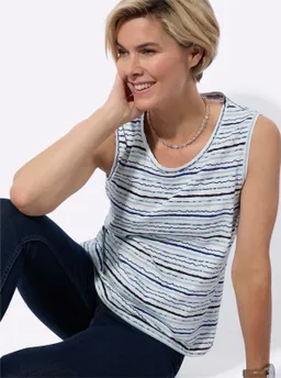 Witt Shirttop weiß-marine-bedruckt – Produktbild 1 von 1