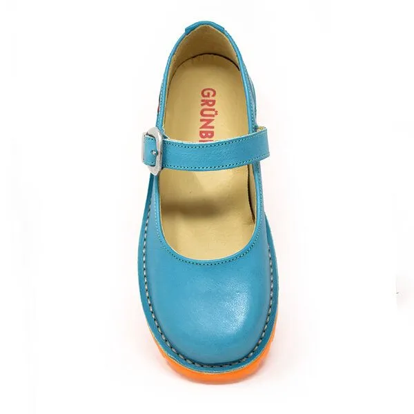 Grünbein Shoes Grünbein Shoes Spangen-Ballerinas Vivienne lose Einlage blau-orange – Produktbild 2 von 2