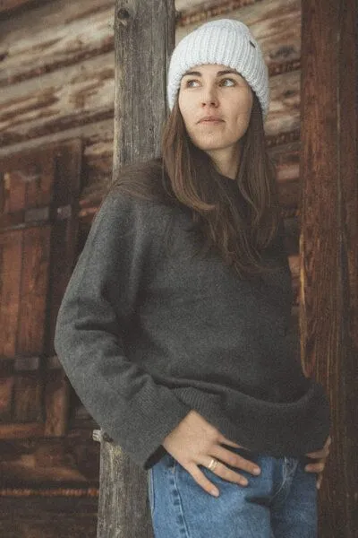 Kopyto Kopyto BARIBAL - Damen Oversize Boxy Stickpullover aus Merino-wolle RWS- zertifiziert, Dunkelgrau, – Produktbild 3 von 4