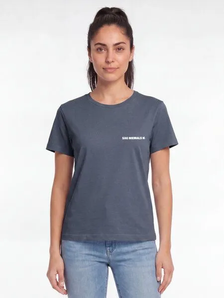 watapparel watapparel T-Shirt Frauen Sag niemals nie, Blue grey, – Produktbild 2 von 2