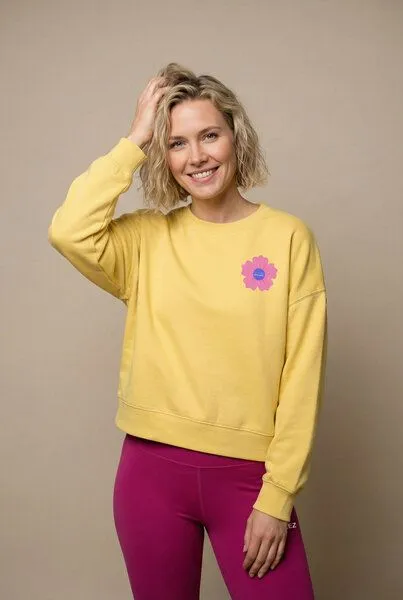 THE FACE OF ELEMENTS THE FACE OF ELEMENTS Riviera Fleur Côte d'Azur - Relaxed Boxy Fit Sweatshirt aus 100% Bio-Baumwolle, Blue, – Produktbild 4 von 4