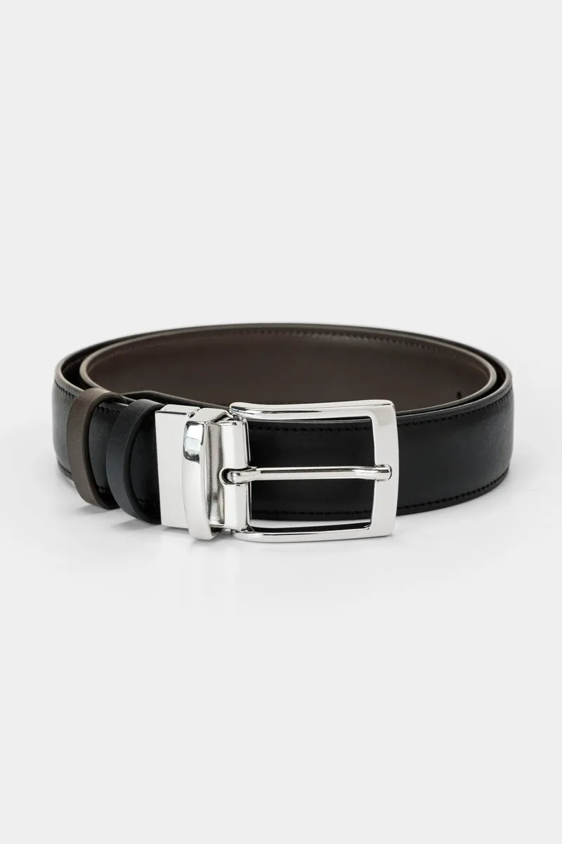 Solari Milano Solari Milano Herren vegan Gürtel Reversible Schwarz & Braun, Schwarz, – Produktbild 2 von 2