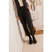 WiDDA WiDDA Damen vegan Hose Willi Mini Kariert Plissiert Schwarz – Produktbild 1 von 1