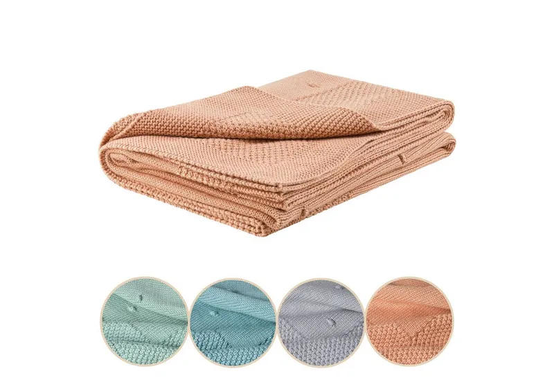 furora BABY furora BABY Babydecke Baumwolle (Bio) XXL (75x100 cm) Mädchen + Junge, Kuscheldecke Baby, Rosé, – Produktbild 1 von 5