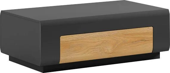 OTTO home Couchtisch Toledo,Breite 110cm eleganter Sofatisch mit Hochglanzelemente, Kaffeetisch mit 1 Schublade, Wohnzimmertisch, Schwarz, – Produktbild 3 von 5