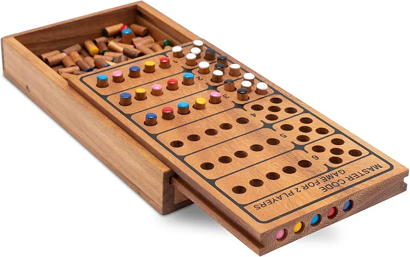 LOGOPLAY Spiel Code Finder, Gesellschaftsspiel, Code Finder – Logik- und Denkspiel aus edlem Samena-Holz für 2 Spieler, Beige, – Produktbild 5 von 5