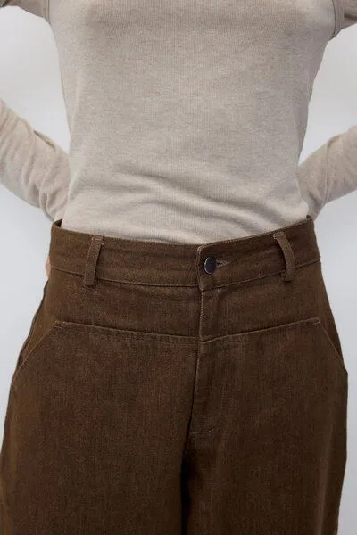 Rita Row Rita Row Denim-Hose MAGMA mit hohem Bund, Brown, – Produktbild 2 von 4