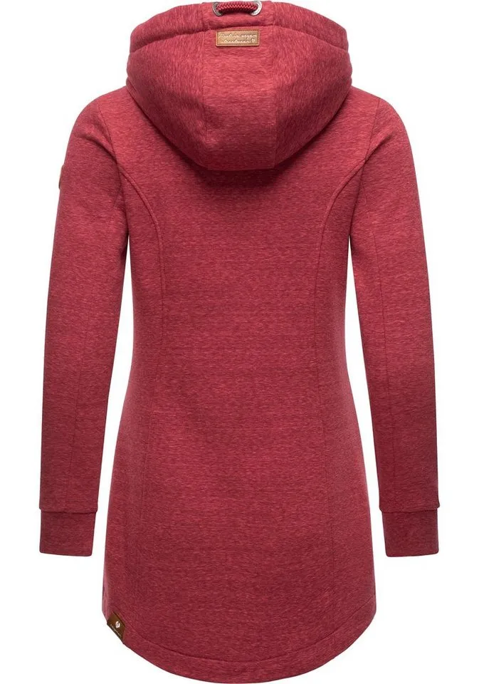 ragwear ragwear Langjacke Letty Intl. Sportliche Kapuzenjacke mit Kunstleder-Elementen, Rot, – Produktbild 3 von 3
