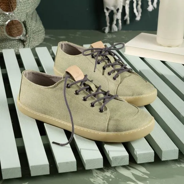 nahtur-design nahtur-design Barfuß-Sneaker Sommer aus Bioleinen | Barfußschuh, Grün, – Produktbild 1 von 4