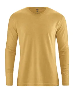 HempAge Hempage Herren vegan Langarmshirt Basic Dijon Gelb – Produktbild 1 von 1