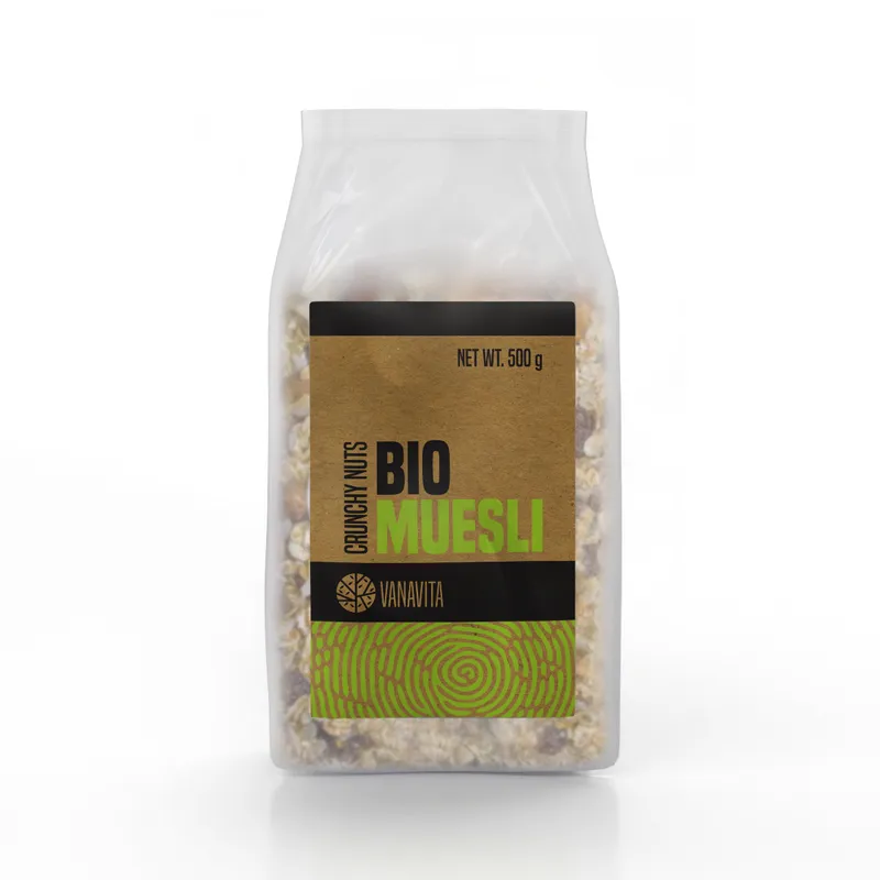 GymBeam Bio VanaVita BIO Müsli 500 g knackige Nüsse – Produktbild 1 von 1