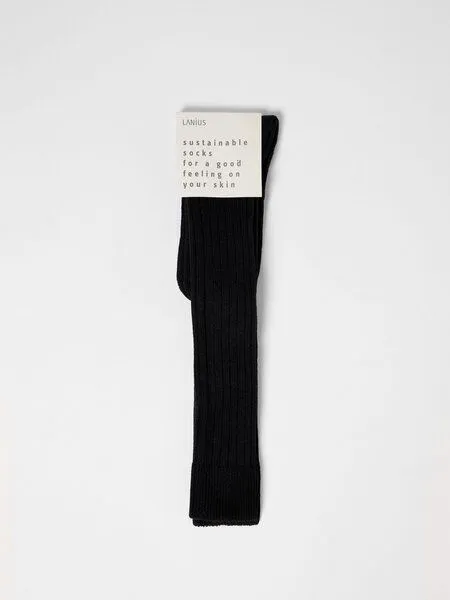 LANIUS LANIUS Kniestrümpfe mit Rippe, Black, – Produktbild 2 von 3