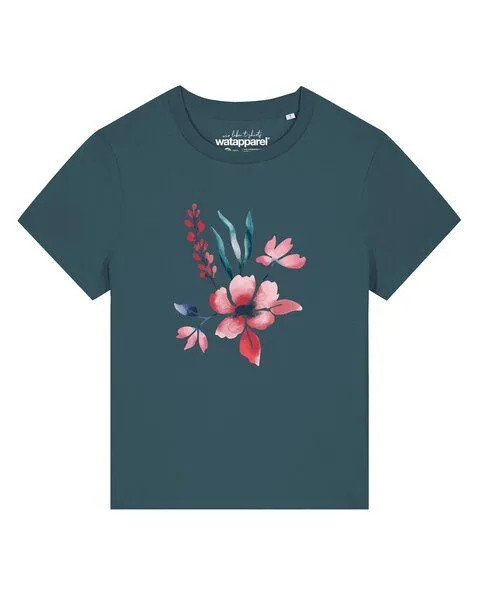 watapparel watapparel T-Shirt Frauen Blume in Wasserfarbe 01, Stargazer, – Produktbild 1 von 2