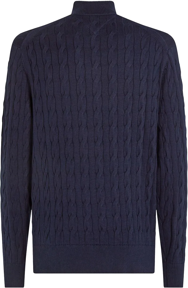 Tommy Hilfiger Tommy Hilfiger Half Zip Pullover Cable Navy - Größe XXL, Dunkelblau, – Produktbild 4 von 4
