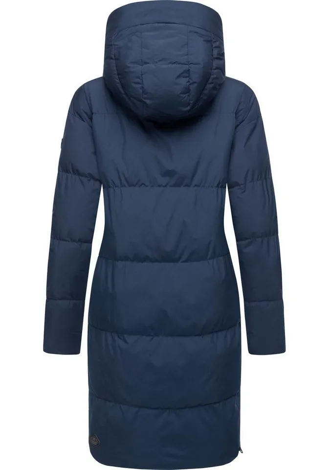 ragwear ragwear Wintermantel Jumana Damen Mantel aus modernem Materialmix mit Kapuze, Blau, – Produktbild 4 von 4