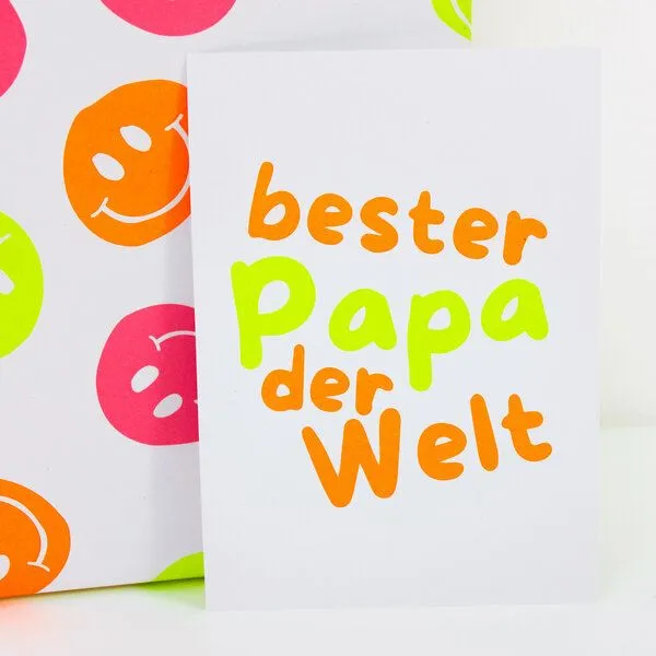Bow & Hummingbird Bow & Hummingbird Postkarte "bester Papa der Welt" aus Recyclingpapier – Produktbild 2 von 2