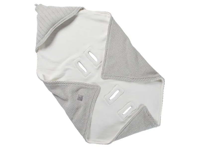 HANS NATUR Einschlagdecke Babyschale Bio-Baumwolle grey melange Maße 75 x 75 cm, Grau, – Produktbild 1 von 2