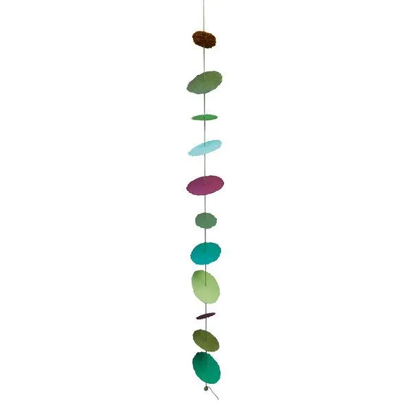 Sundara Sundara Deko-Girlande "Cascade" aus handgeschöpftem Baumwollpapier, Grün, – Produktbild 1 von 3