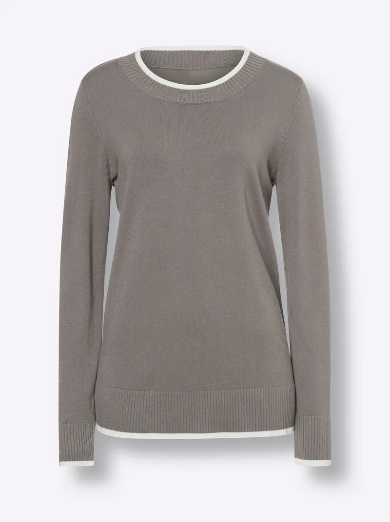 heine Feinstrickpullover grau, Grau, – Produktbild 1 von 2