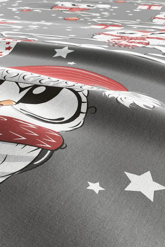 OTTO home Bettwäsche Janina Weihnachtsbettwäsche ab Gr. 135x200, Linon, 2 teilig, 100% Baumwolle, mehrere Winterdesigns für Weihnachten: Eule, Teddy, Grau, – Produktbild 6 von 7
