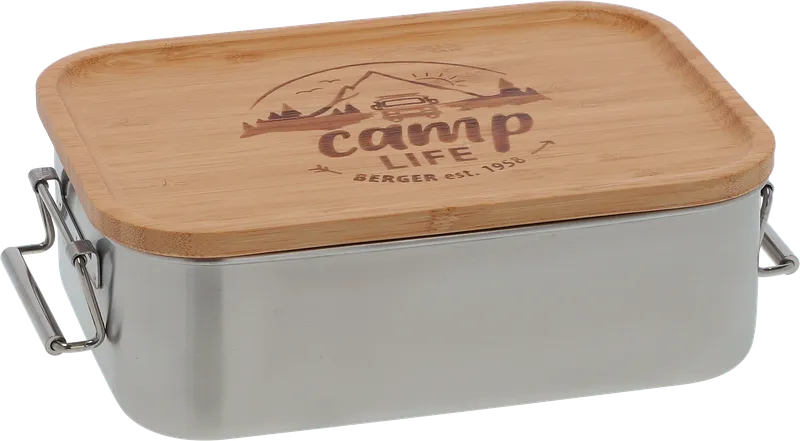 Camplife Camplife Edelstahldose mit Bambusdeckel und Bügel 1200 ml – Produktbild 2 von 2