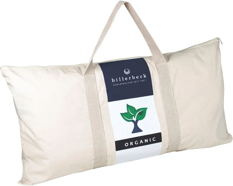 billerbeck Nackenstützkissen Cosisoft nature, Kissen 40x80cm, Füllung: Naturlatexkern, Bezug: 100% Baumwolle, Seitenschläfer, Bauchschläfer, Rückenschläfer, Das GOTS-Zertifiziertes Naturlatex-Nackenstützkissen, Gelb, – Produktbild 1 von 5