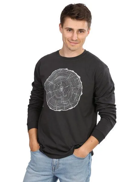 Life-Tree Life-Tree Longsleeve aus Biobaumwolle Fairwear für Herren BigSlice, Schwarz, – Produktbild 5 von 5