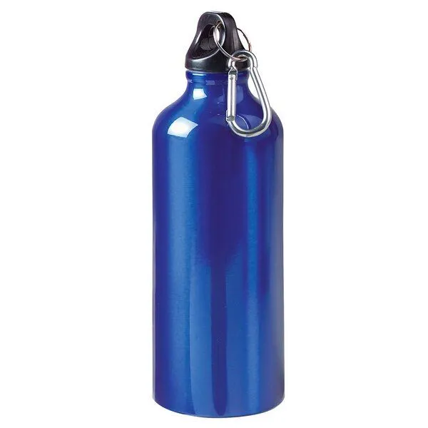 elasto elasto Aluminiumflasche "Sporty" 0,6 l - Outdoorflasche mit Karabiner, Blau, – Produktbild 1 von 4