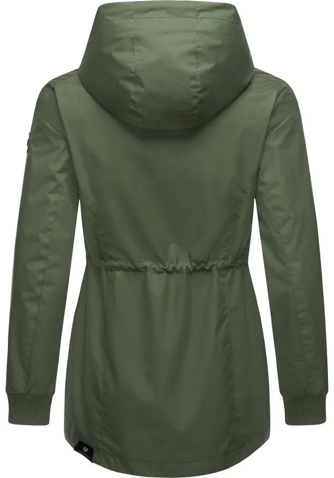 ragwear ragwear Outdoorjacke Dowey A Wasser- und winddichte Damen Jacke mit Taillenzugband, Grün, – Produktbild 4 von 5