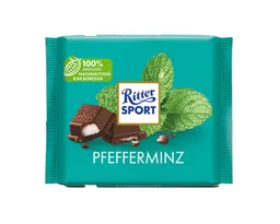 Ritter Sport Ritter Sport Schokolade, Ritter Sport Pfefferminz Halbbitterschokolade mit Füllung 100g – Produktbild 1 von 1