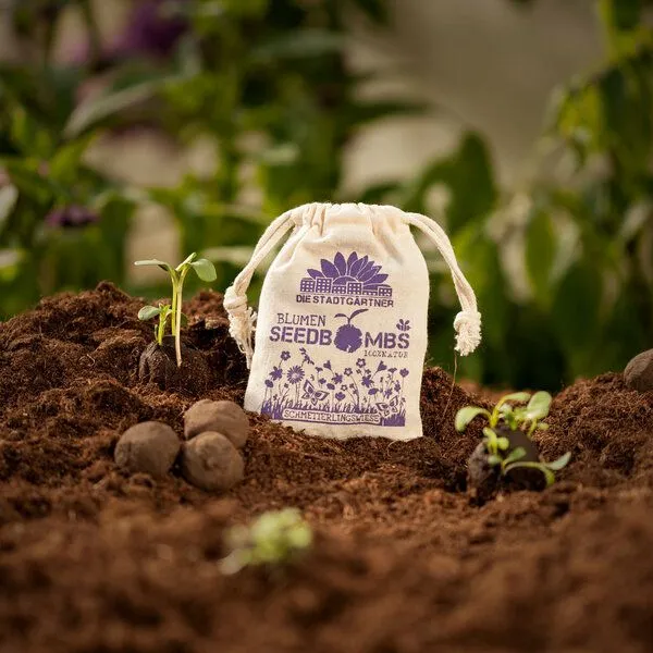 Die Stadtgärtner Die Stadtgärtner 8 Seedbombs "Schmetterlingswiese" im Mini-Jutebeutel – Produktbild 2 von 3