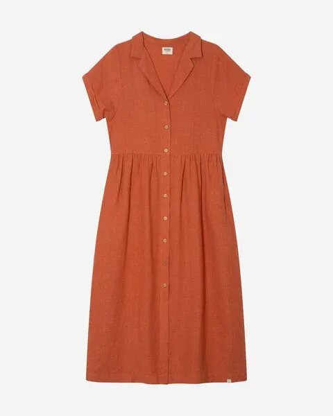MATONA Matona Midikleid | Collared Dress | aus Leinen, Rooibos, – Produktbild 3 von 3